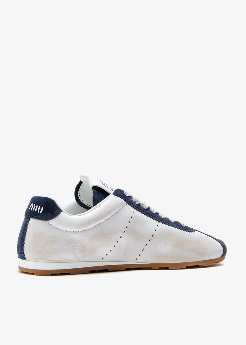 Miu Miu Plume nappa leather and suede sneakers for Women