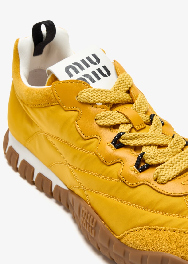 Miu Miu Tyre technical fabric and suede sneakers for Women