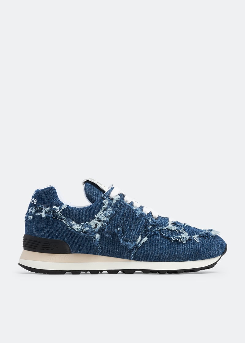 【Miu Miu】x New Balance 574 denim sneakers スニーカー Miu Miu x New Balance 574 denim sneakers for Women - Blue in