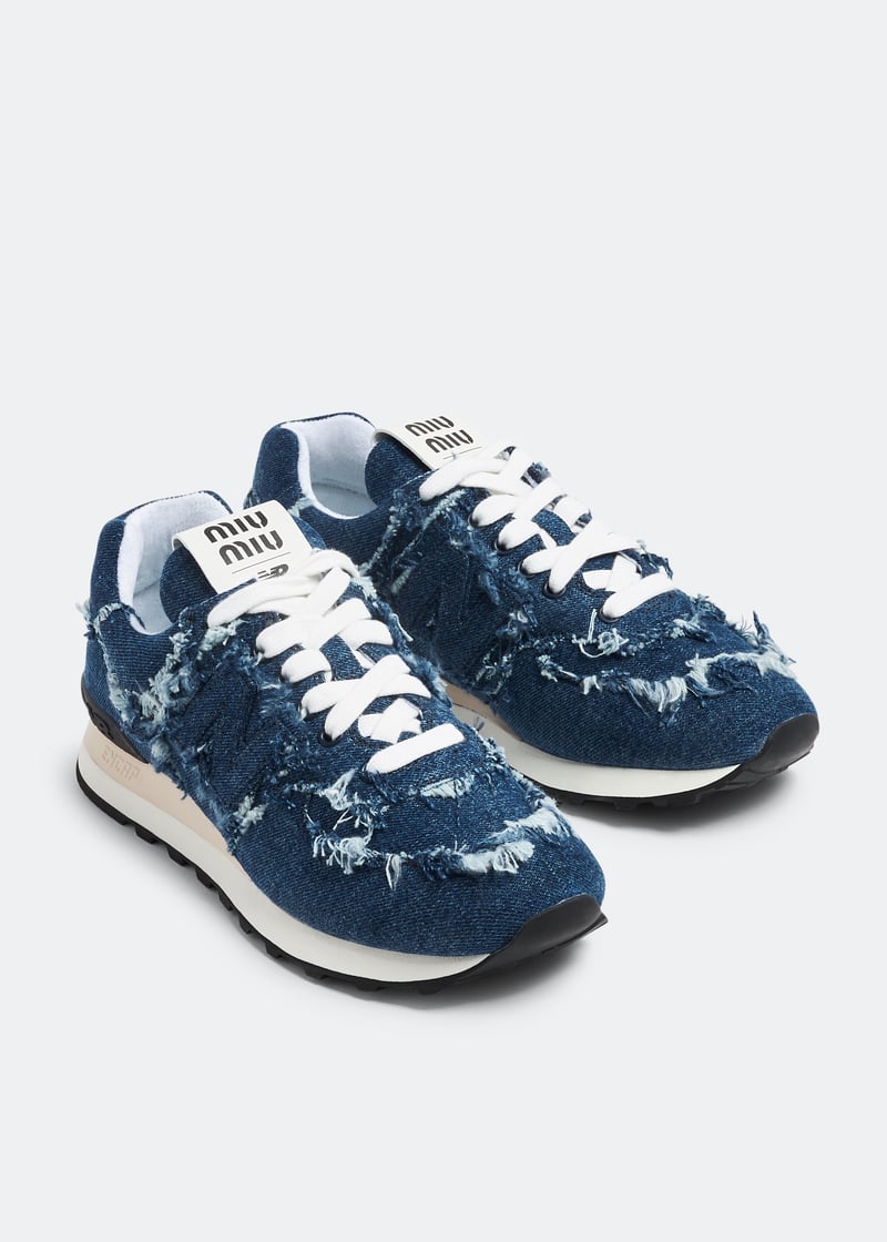 Miu Miu x New Balance 574 denim sneakers for Women - Blue in
