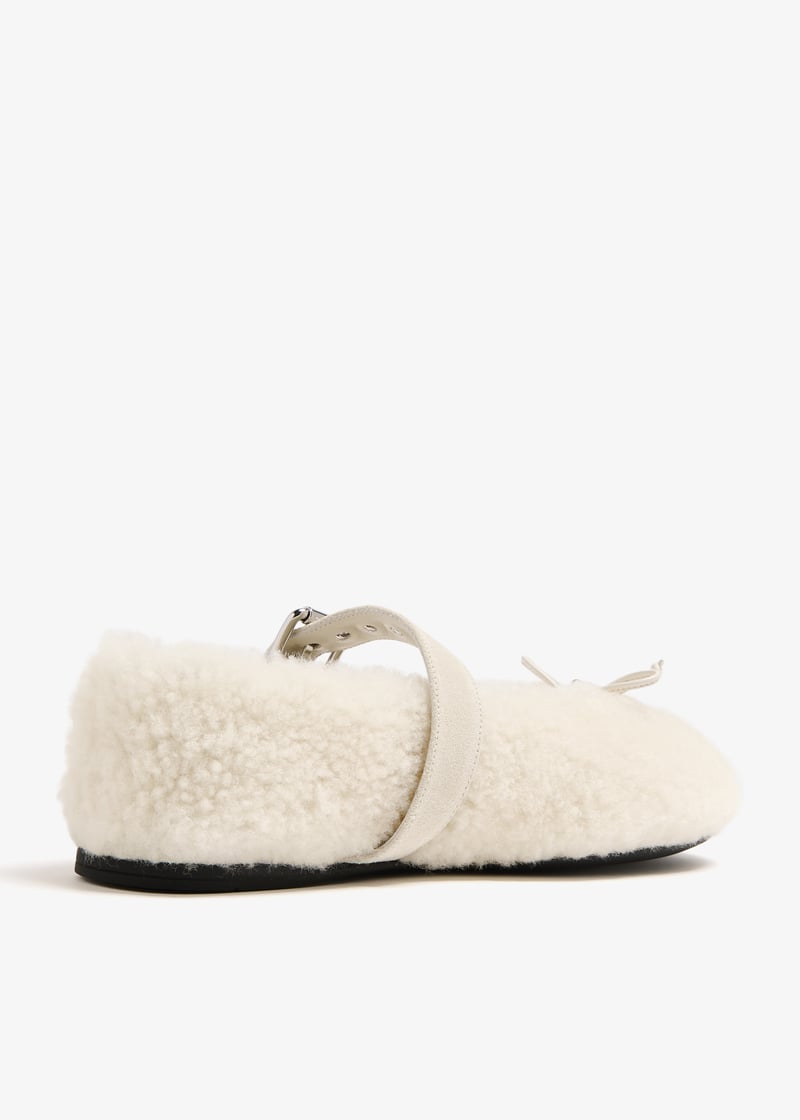MiuMiu*Shearling ballerinas シアリング バレリーナ*送料込 Miu Miu Shearling ballerinas for Women - Cream in Qatar
