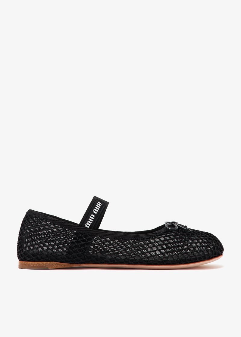 Miu Miu Mesh ballerinas for Women - Black in Qatar | Level Shoes