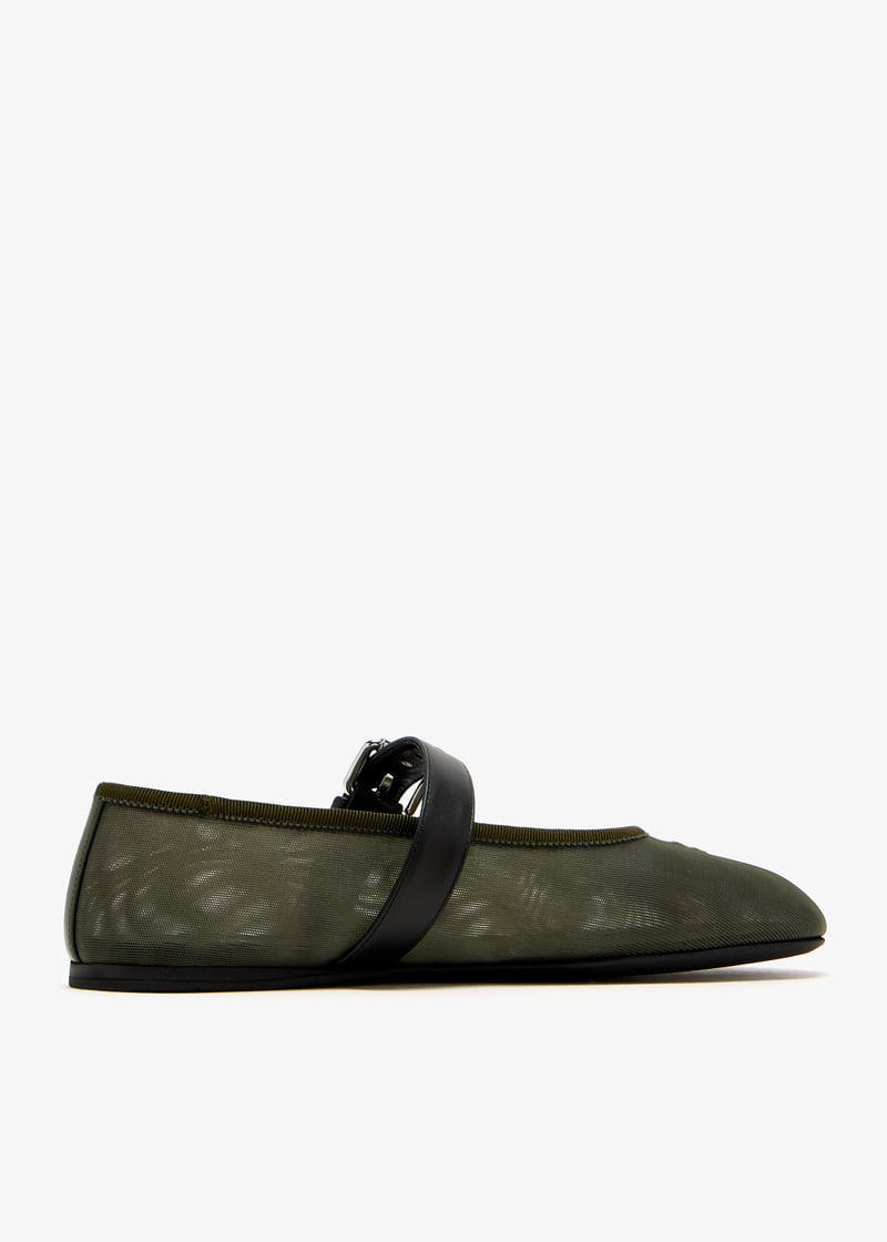 Miu Miu Mesh fabric ballerinas for Women - Green in Bahrain