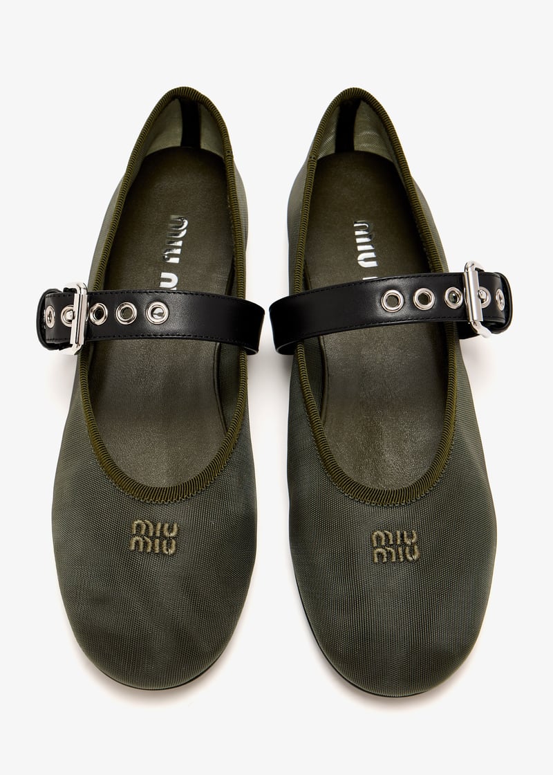 Miu Miu Mesh fabric ballerinas for Women - Green in Qatar
