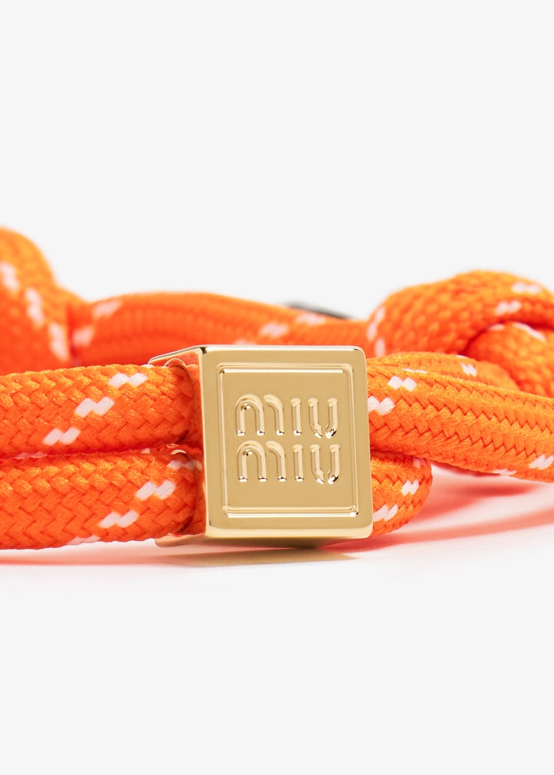 【関税&送料込】Miu Miu Orange Fabric Bracelet Miu Miu Cord and nylon bracelet for Women - Orange in UAE