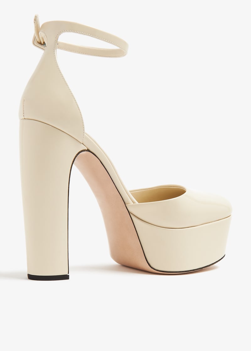 Miu Miu Patent leather platform pumps for Women - White in