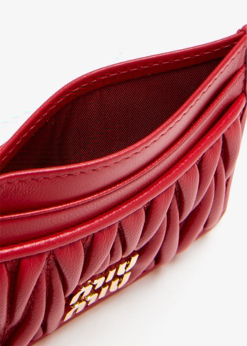 【MIU MIU】Matelasse Flap Card Holder/追跡可能/全国送料無料 640a068b0d7a1f8b27e03bcc510e6f