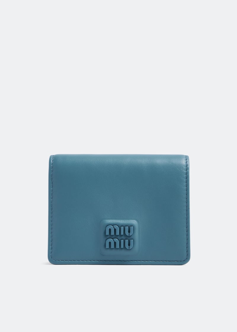 Miu Miu Small leather wallet for Women - Blue in UAE | Level