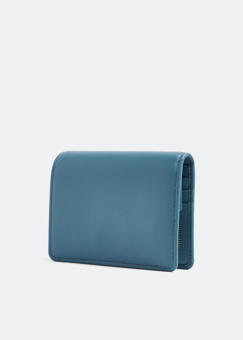 Miu Miu Small leather wallet for Women - Blue in UAE | Level