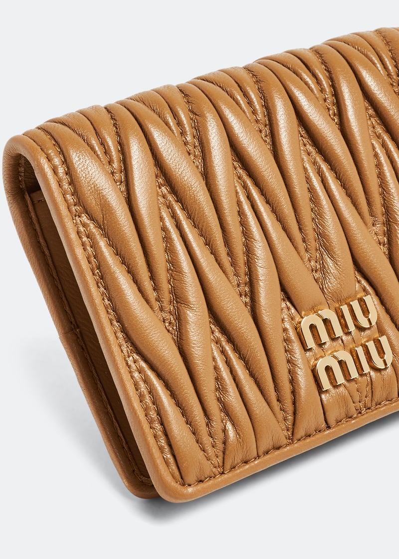Miu Miu Matelassé leather small wallet for Women - Brown in