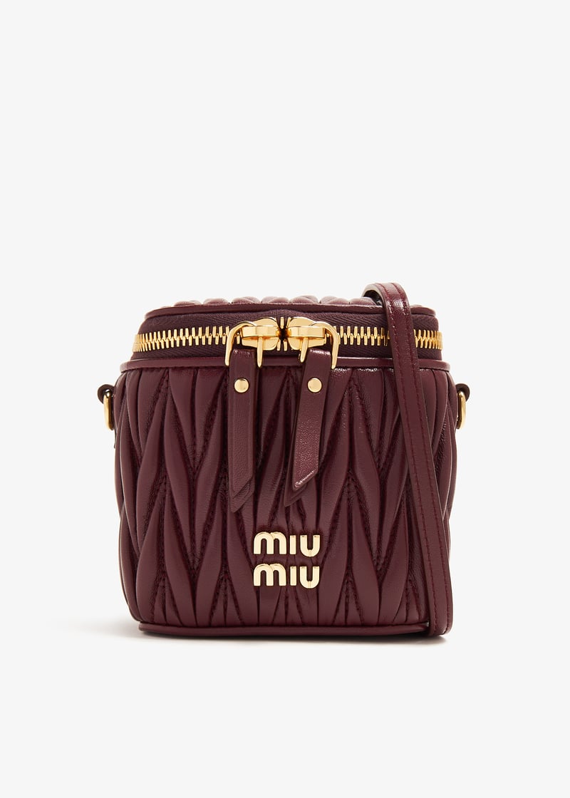 Miu Miu Matelassé leather micro bag for Women - Burgundy in