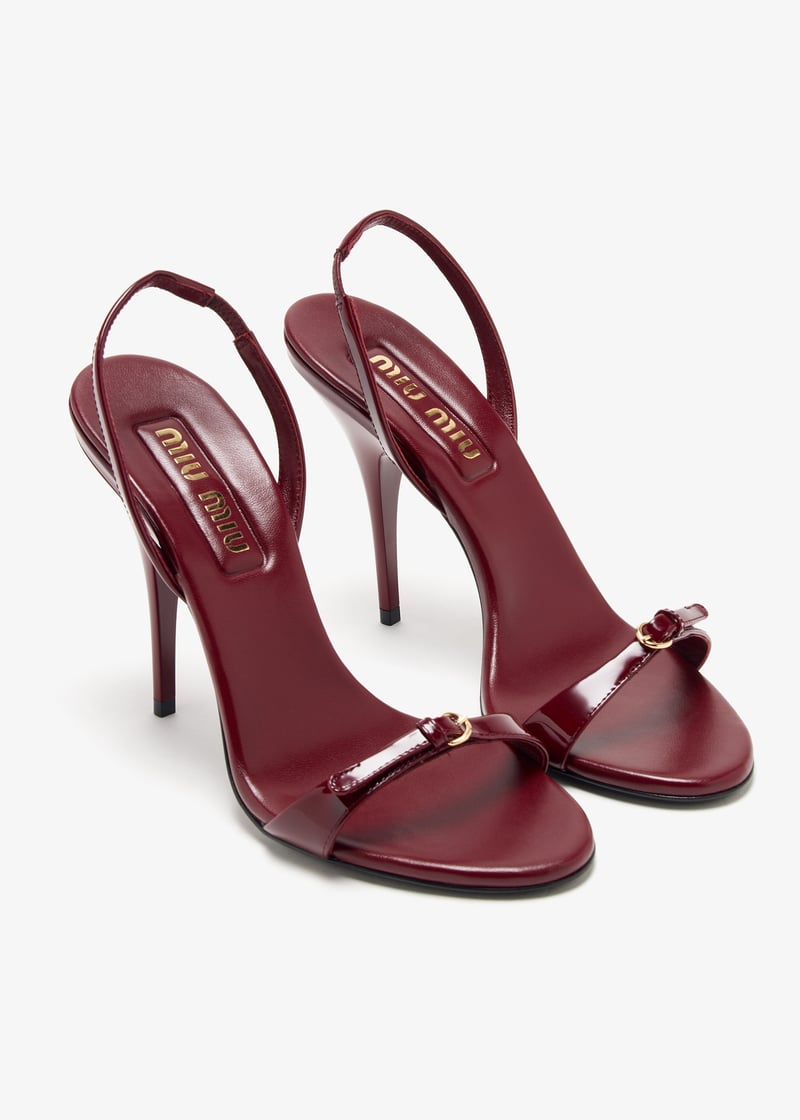 Miu Miu Patent leather sandals for Women - Burgundy in UAE