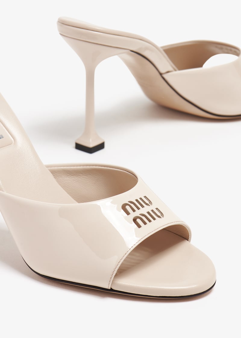 Miu Miu Tech Patent Leather Ankle Boots with Cleated Sole 7