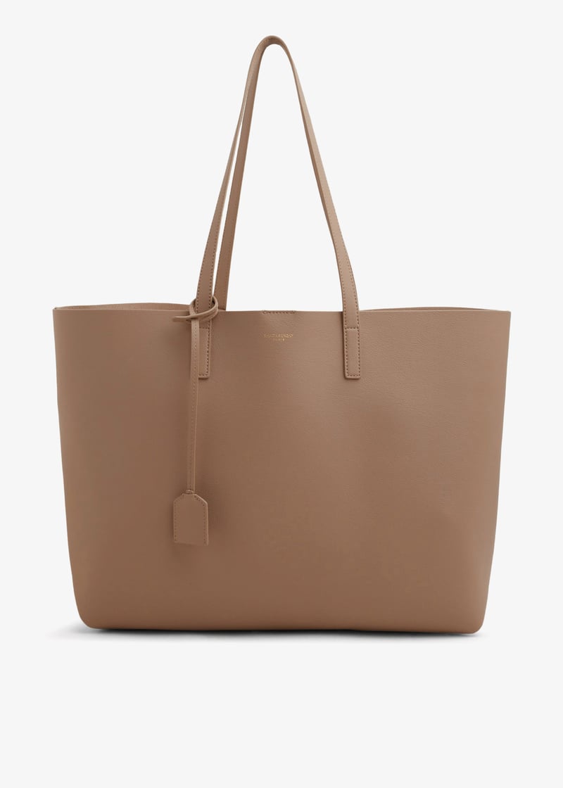 Saint Laurent Leather shopping tote bag for Women - Beige in