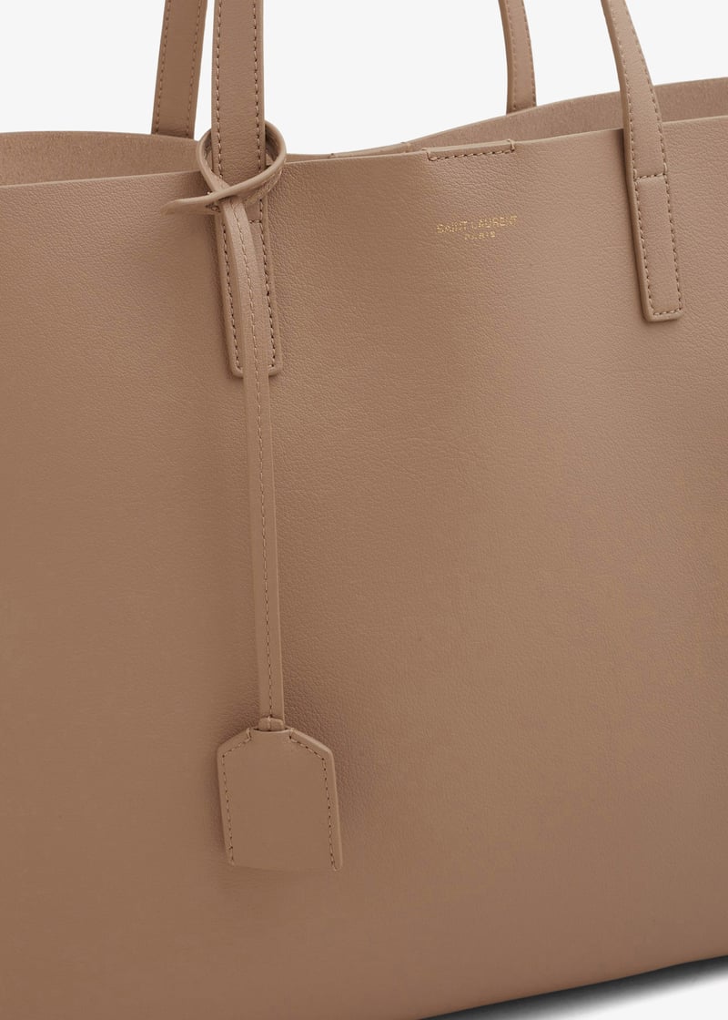 Saint Laurent Leather shopping tote bag for Women - Beige in