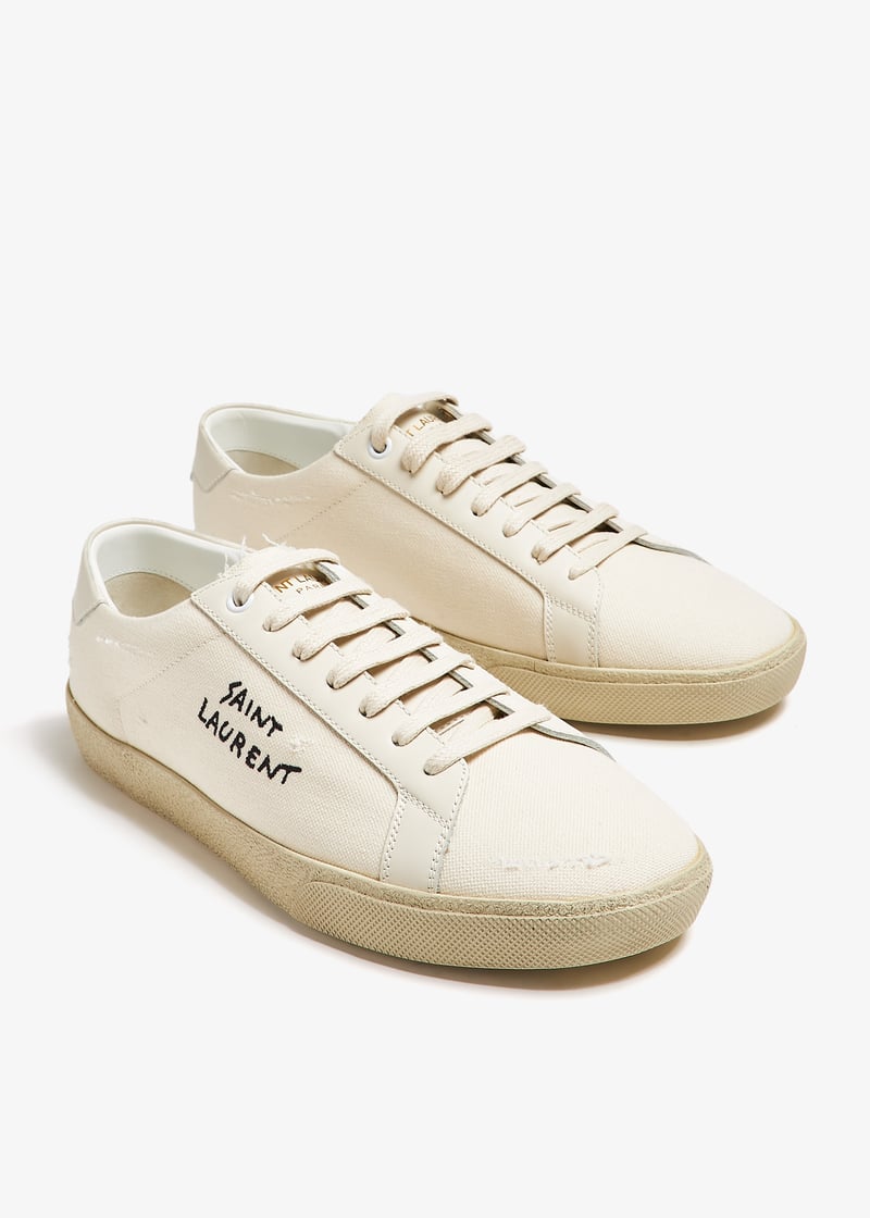 【関税負担】 SAINT LAURENT 'Court Classic' SNEAKERS Saint Laurent Court Classic sneakers for Men - Neutral in