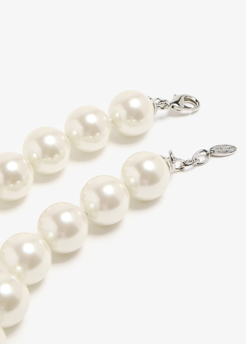 『Vivienne Westwood』ネックレス NEYSA NECKLACE 63010110 Neysa Necklace in PLATINUM-CREAMROSE-Pearl-CRYSTAL-Crystal