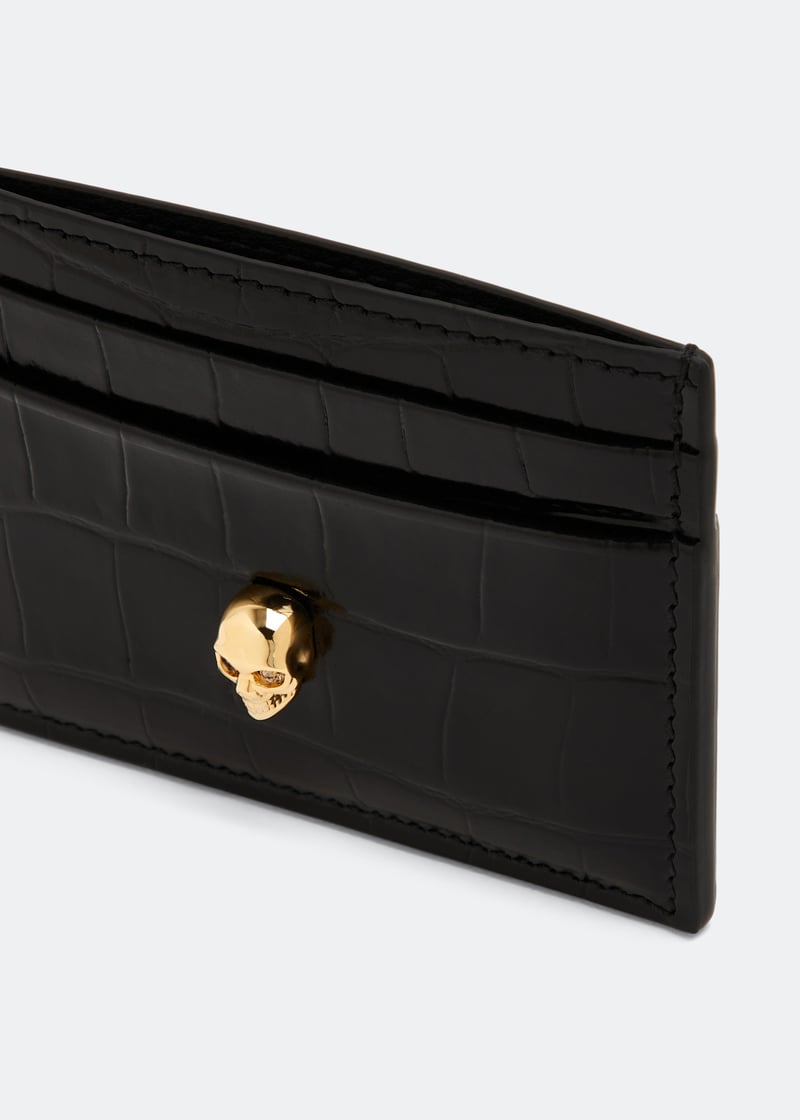 McQueen Skull card holder for Women - Black in UAE | Level Shoes