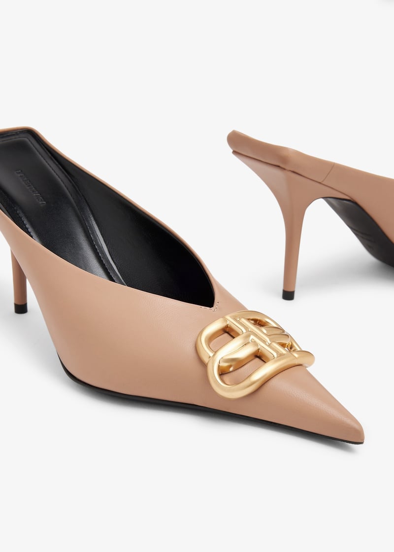 Balenciaga BB Square knife mules for Women - Beige in Qatar