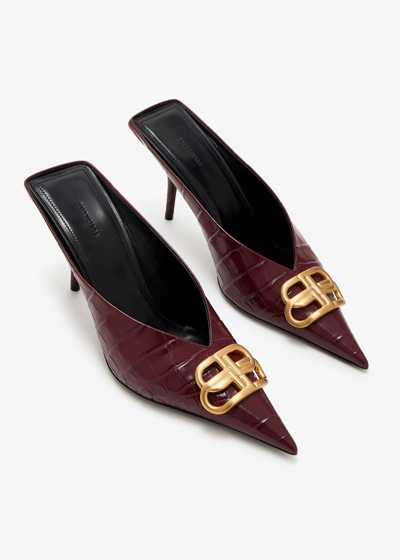 Balenciaga BB Square knife mules for Women - Burgundy in