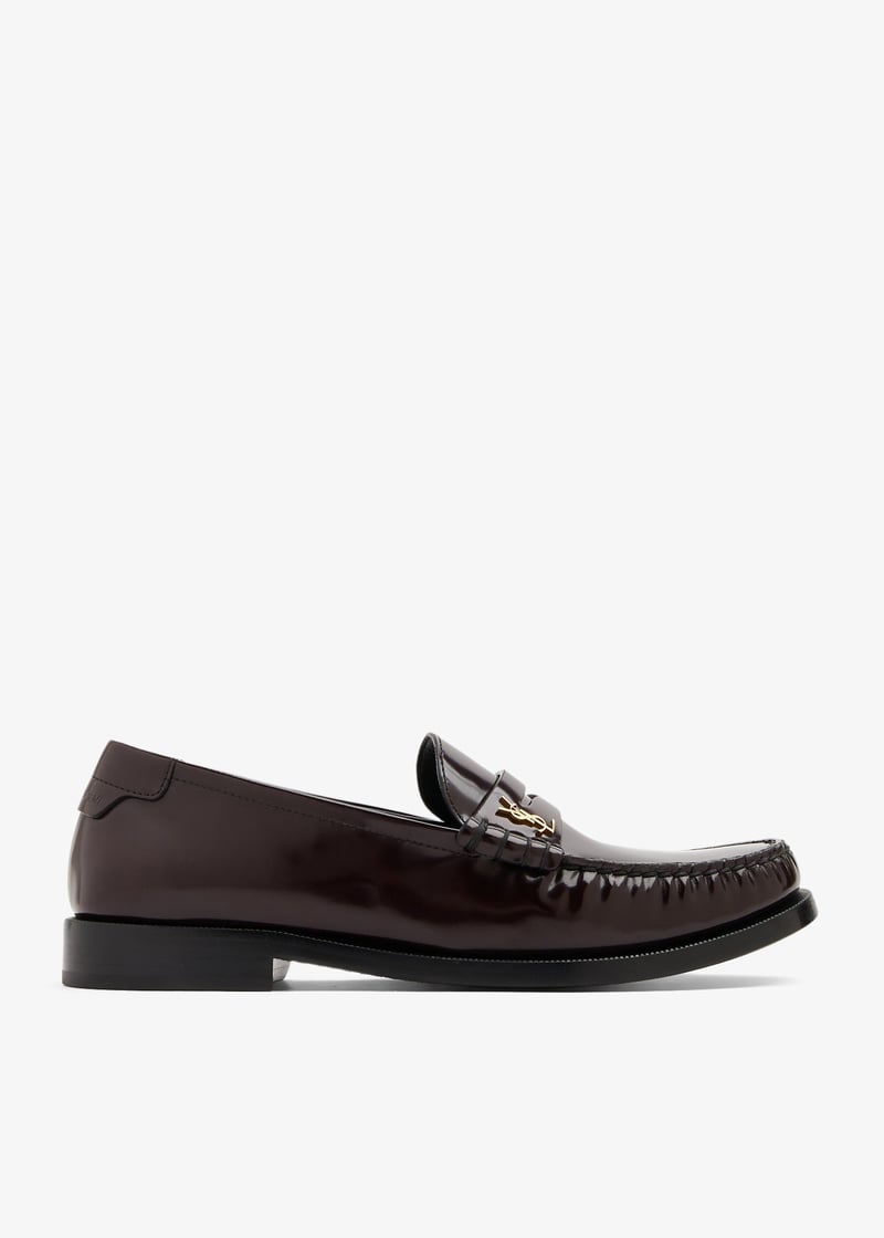 Saint Laurent Le Monogram penny loafers for Women - Burgundy