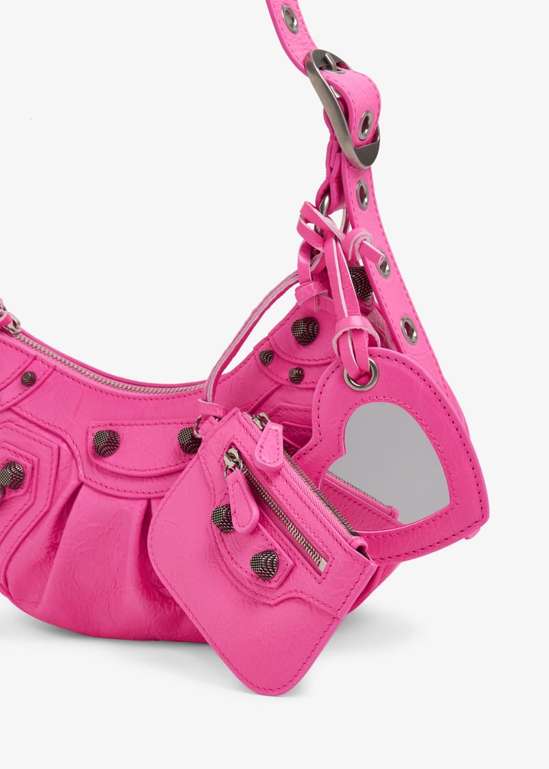 【送料&関税込】Balenciaga Fuchsia Leather Le Cagole Xs Shou BALENCIAGA: Le Cagole XS bag in leather - Fuchsia