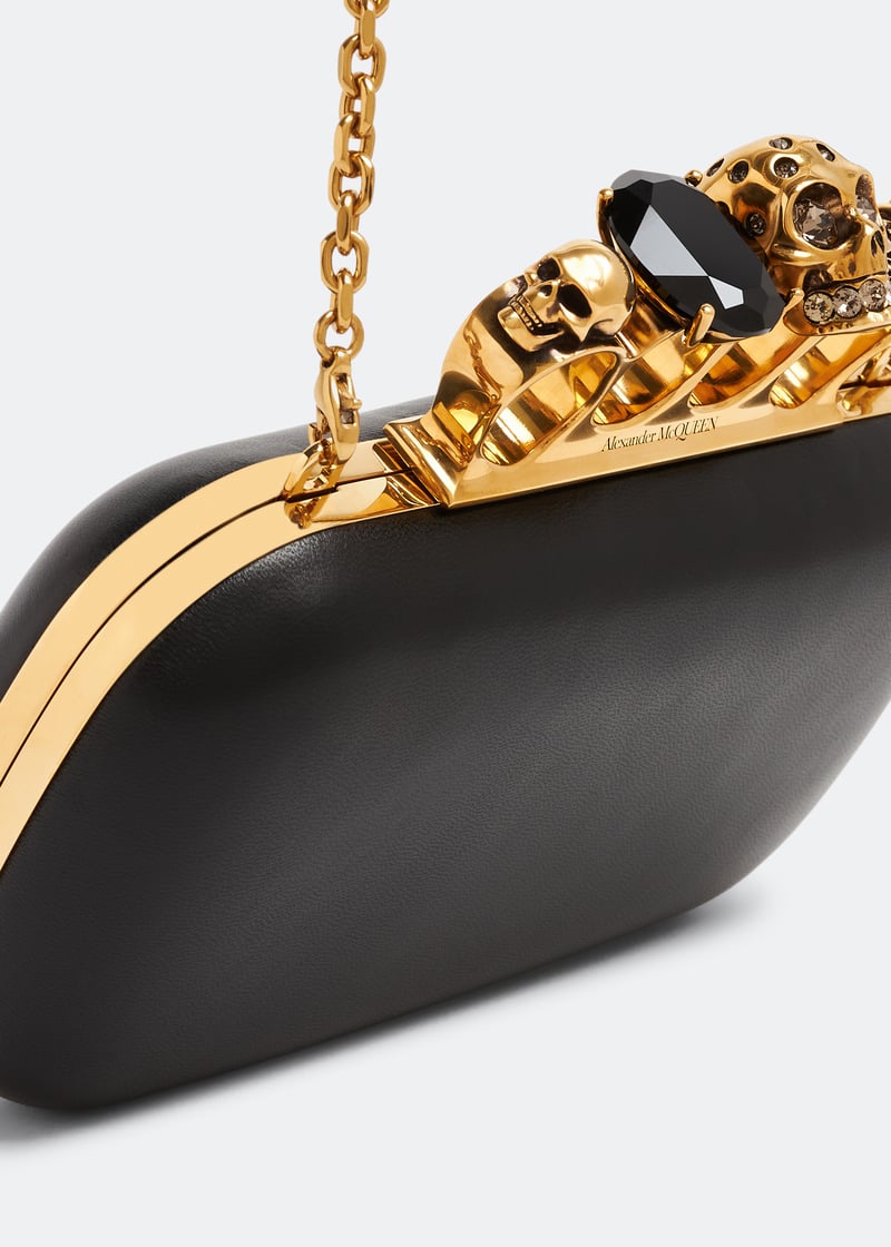 McQueen Knuckle clutch for Women - Black in UAE | Level Shoes