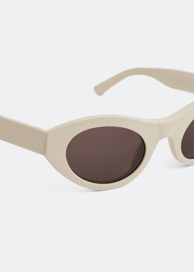 【BALENCIAGA】 BB MONOGRAM ROUND BB Monogram oval sunglasses in black - Balenciaga | Mytheresa