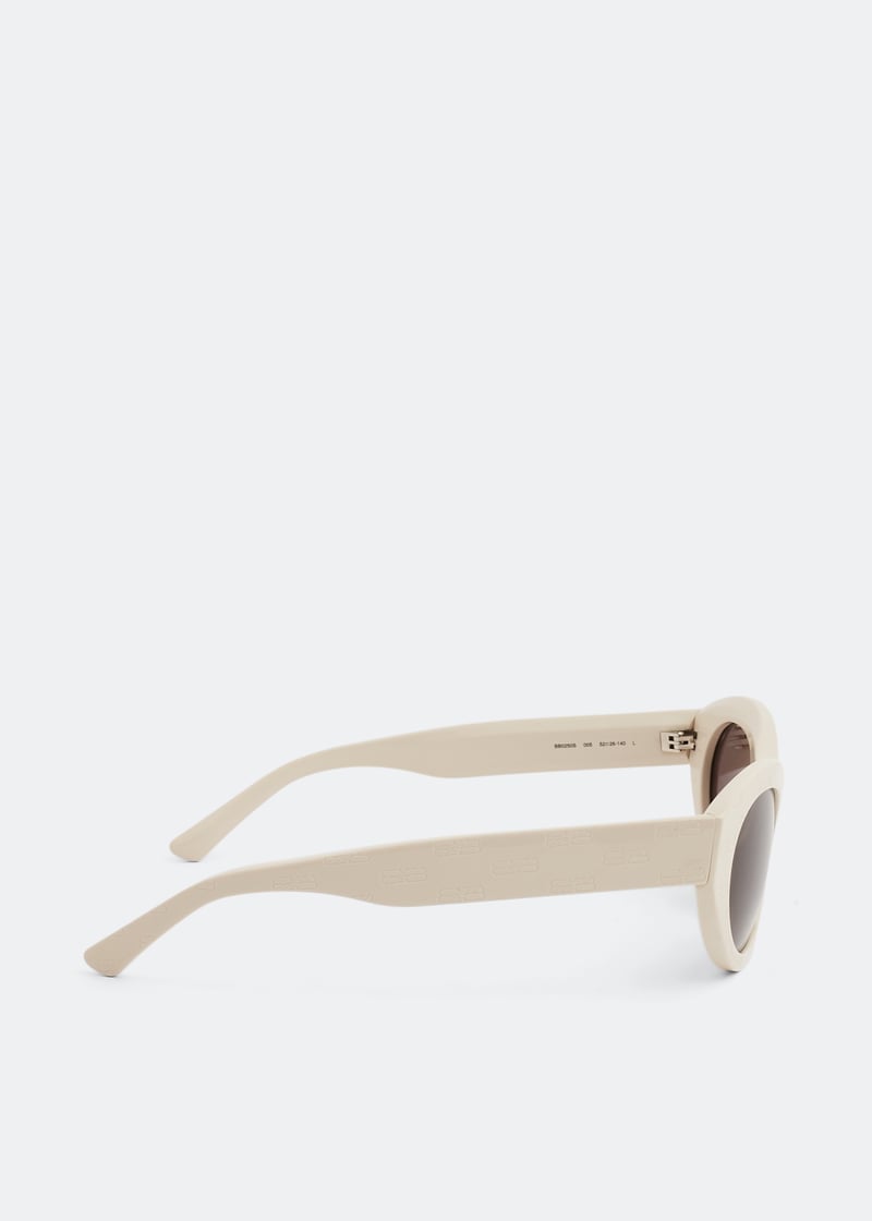 Balenciaga BB monogram round sunglasses for Women - Beige in