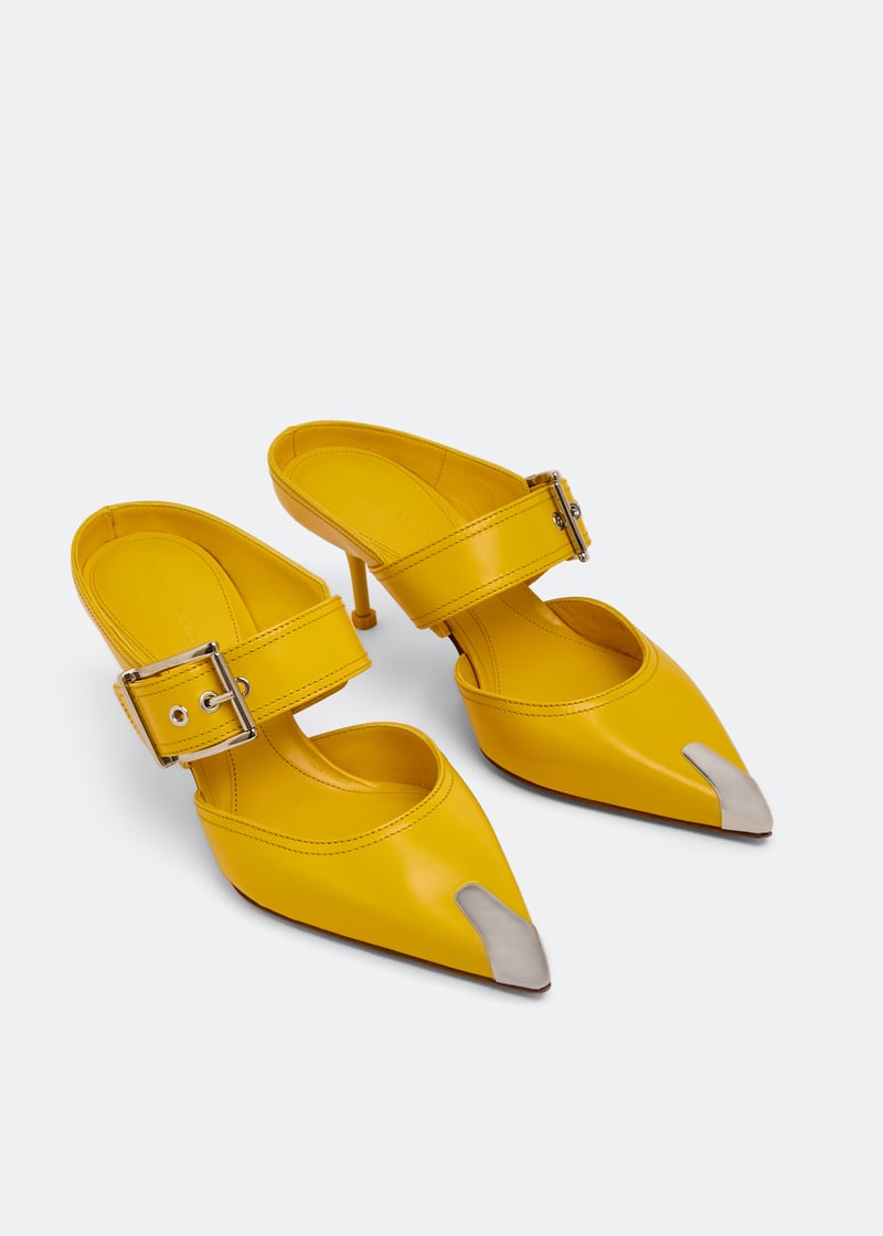 McQueen Punk buckle mules for Women - Yellow in UAE | Level