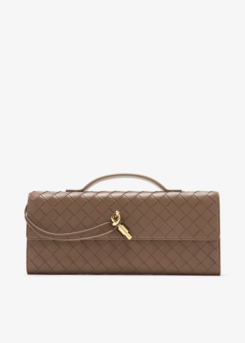 Bottega Veneta Andiamo clutch for Women - Taupe in Qatar