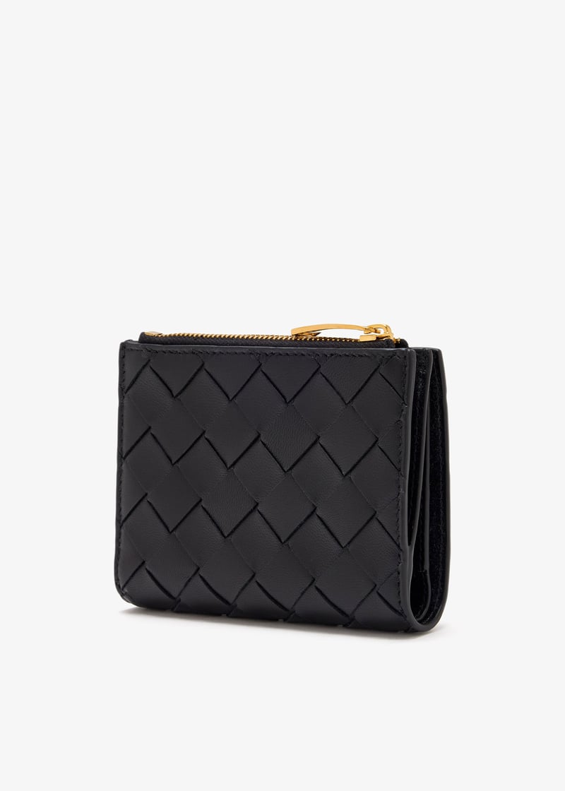Bottega Veneta Small Intrecciato bi-fold zip wallet for