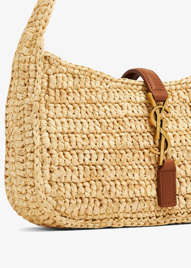 [SAINT LAURENT] LE 5 A 7 ミニ（ラフィア） SAINT LAURENT Le 5 à 7 Supple small leather-trimmed raffia
