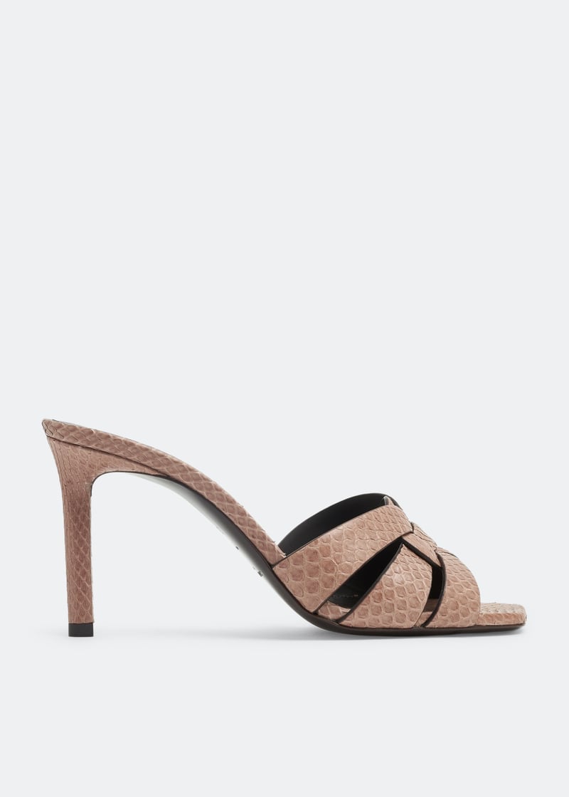 Saint Laurent トリビュート ミュール ブラウン Saint Laurent Tribute mules for Women - Brown in Qatar