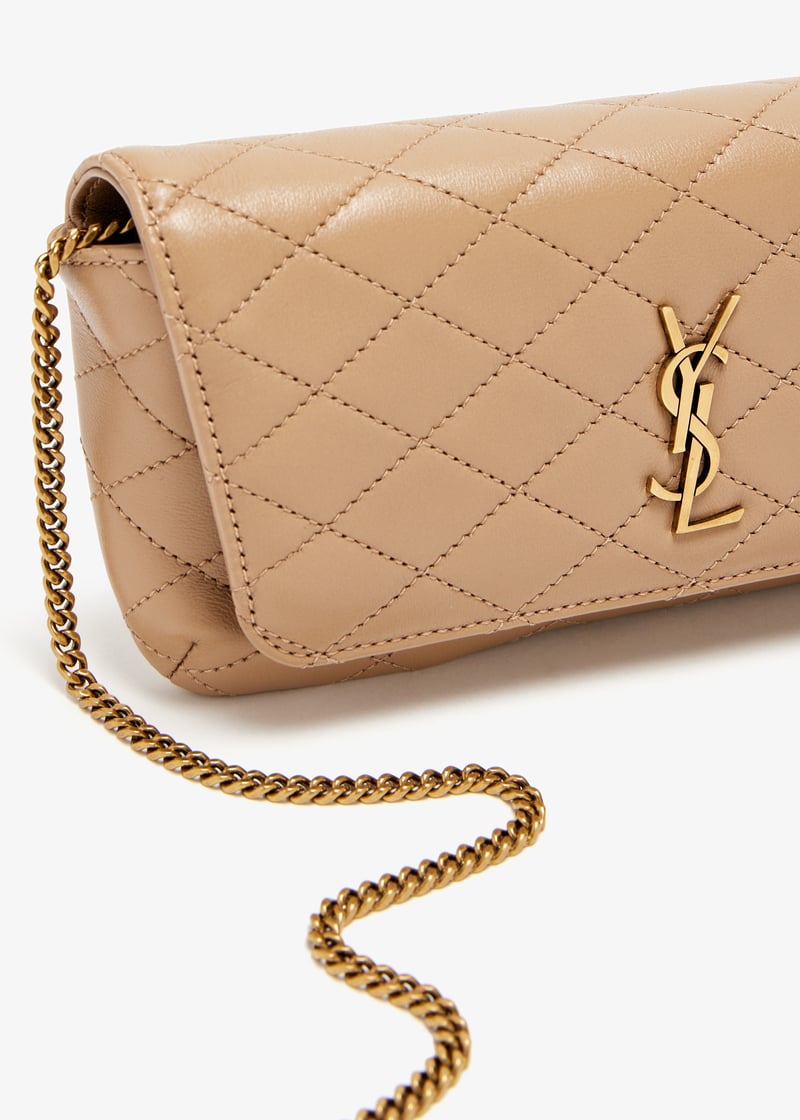 Saint Laurent Gaby phone holder for Women - Beige in UAE