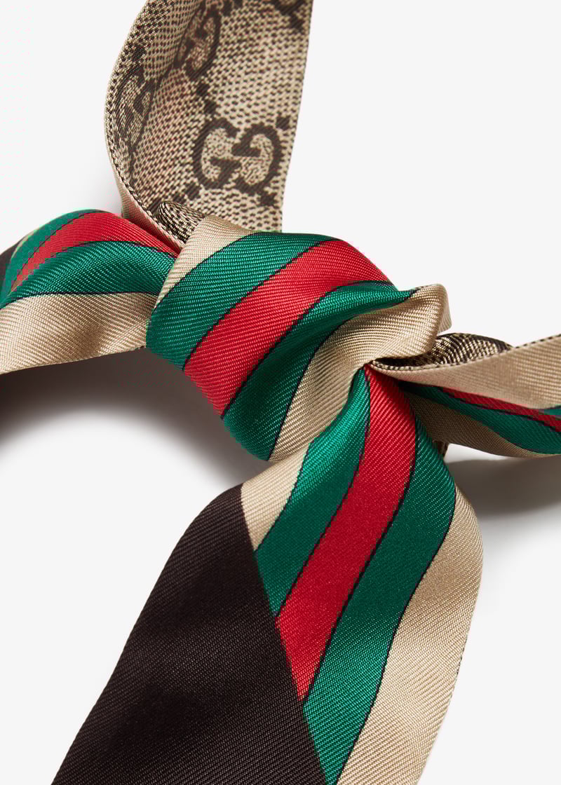 Gucci Horsebit Web print silk neck bow for Women - Printed