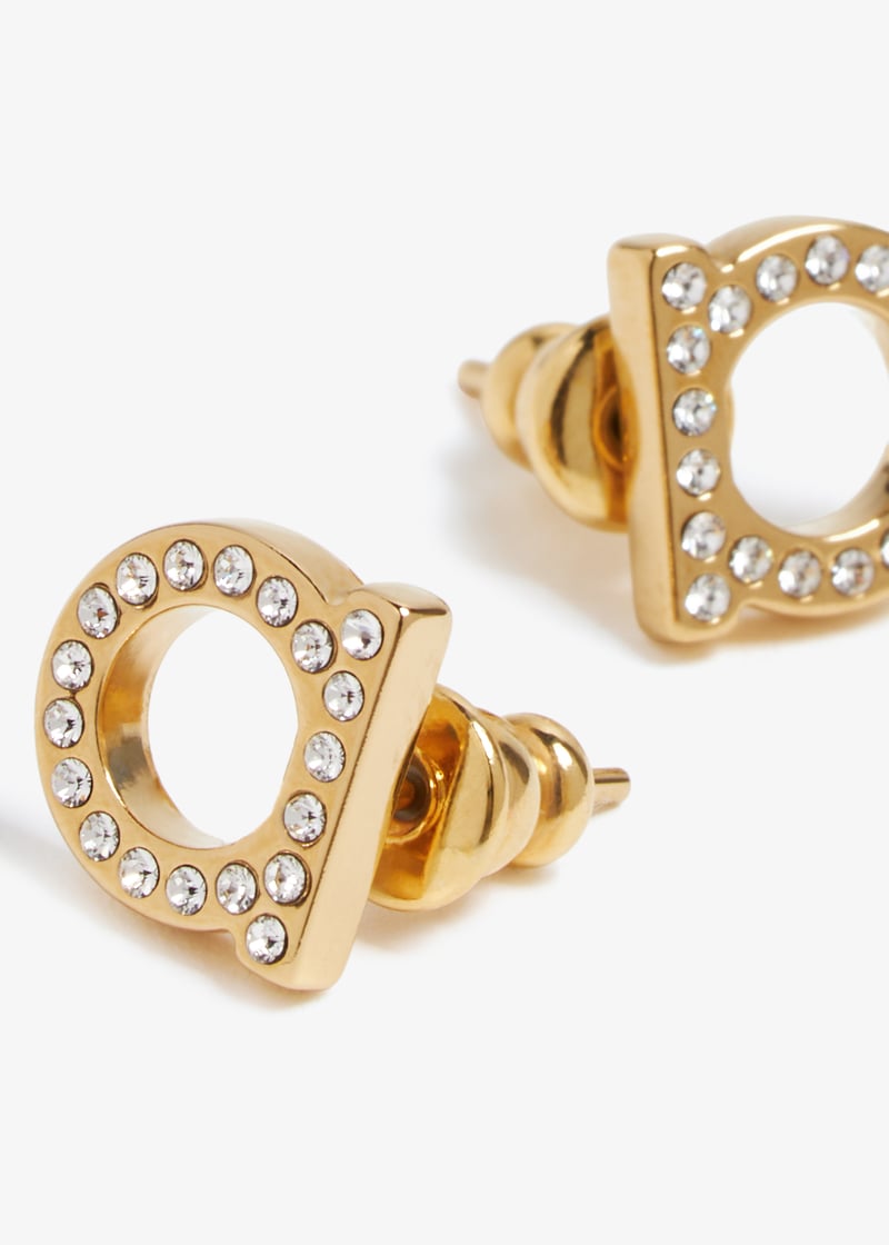 Ferragamo Gancini crystal earrings for Women - Gold in KSA