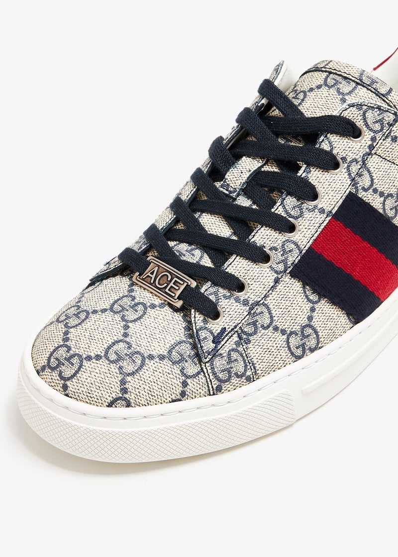【関税&送料込】Gucci Sneaker Ace In Tessuto Gg Gucci Ace Sneakers | Neutrals | FARFETCH JO