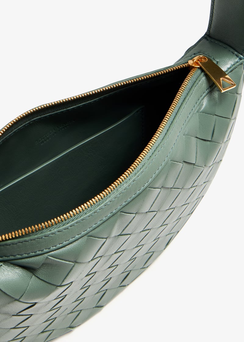 【関税込み】Bottega Veneta グリーン ミニ Sunrise バッグ Bottega Veneta Sunrise Denim Shoulder Bag | Neiman Marcus