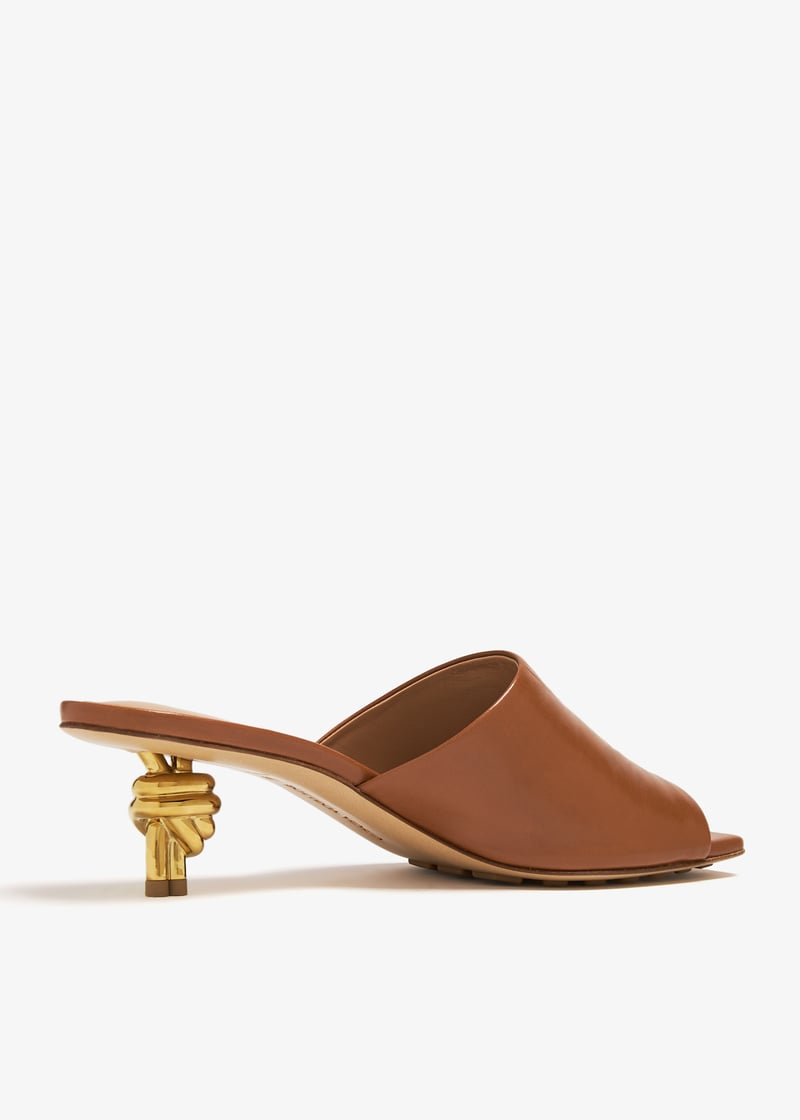 サンダル・ミュール Bottega Veneta Brown nappa leather Knot mules Bottega Veneta 90mm Mini Weave Nappa Leather Knot Mule