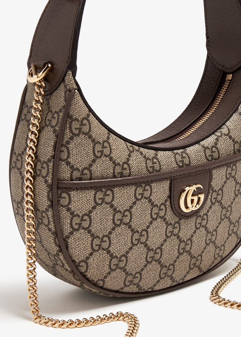 VIP【関税送料無料】希少 GUCCI HALFMOON LEATHER HANDBAG Gucci GG half-moon-shaped mini bag for Women - Beige in UAE