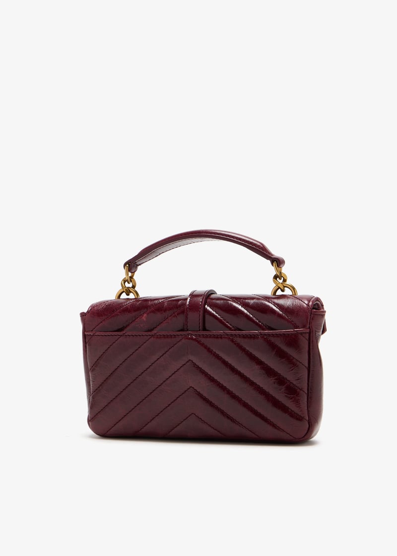Saint Laurent College mini chain bag for Women - Burgundy in