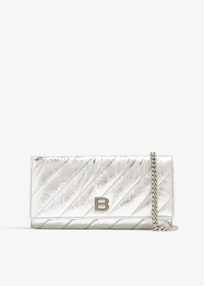 Balenciaga Crush chain wallet for Women - Silver in UAE