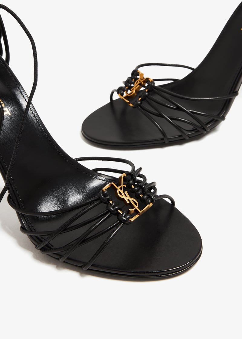 【Saint Laurent】BABYLONE SANDALS 825740AAETH2563 Babylone 90 leather sandals in black - Saint Laurent | Mytheresa