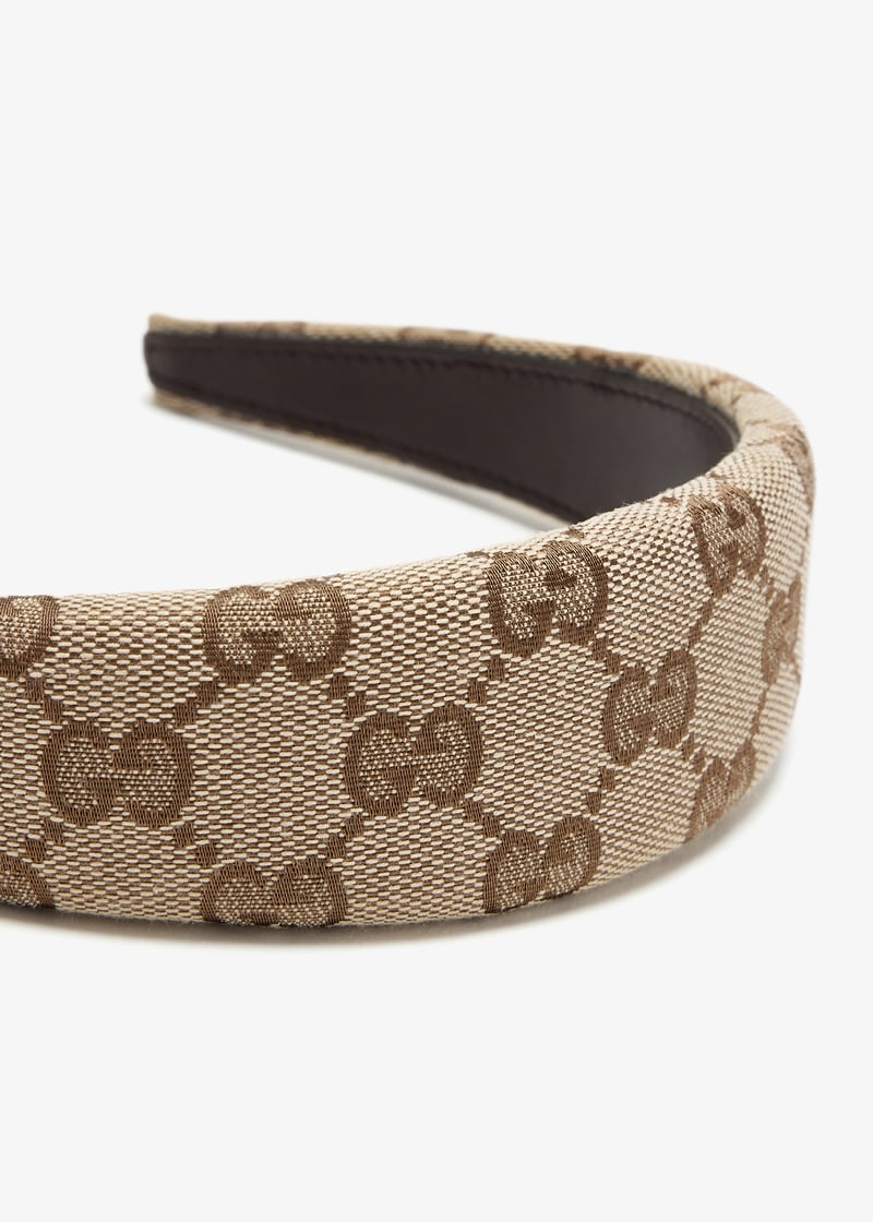 ヘアアクセサリー GUCCI FABRIC HEADBAND GG Original GG canvas hairband in beige and ebony | GUCCI® US