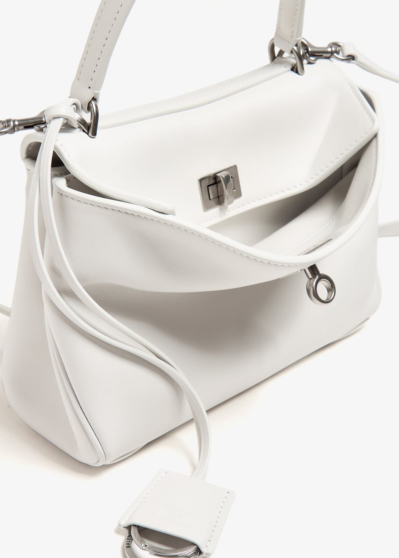 ［25ss新作］Balenciaga White Small Rodeo Satchel Rodeo Mini leather tote bag in white - Balenciaga | Mytheresa
