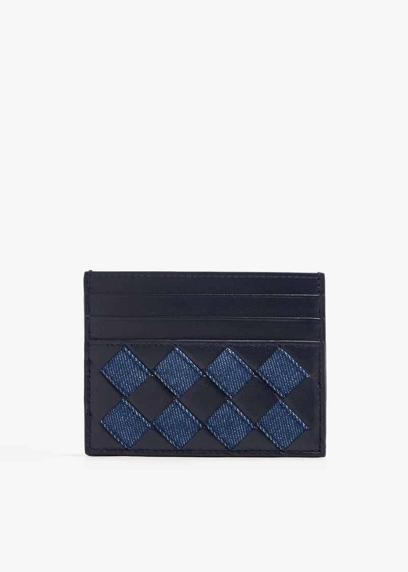 ★BOTTEGA VENETA★ Intrecciato Card Holder Midnight Blue 607 Bottega Veneta Intrecciato card case for Women - Blue in UAE