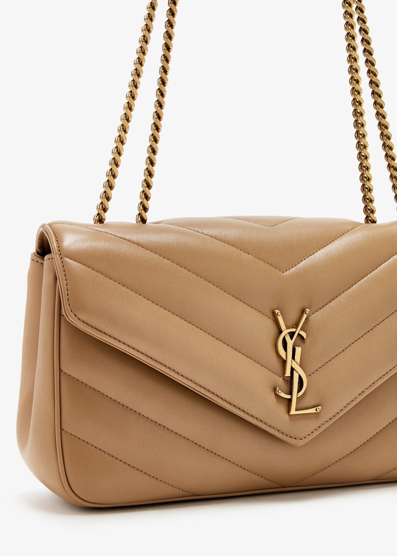 Saint Laurent Loulou medium chain bag for Women - Beige in
