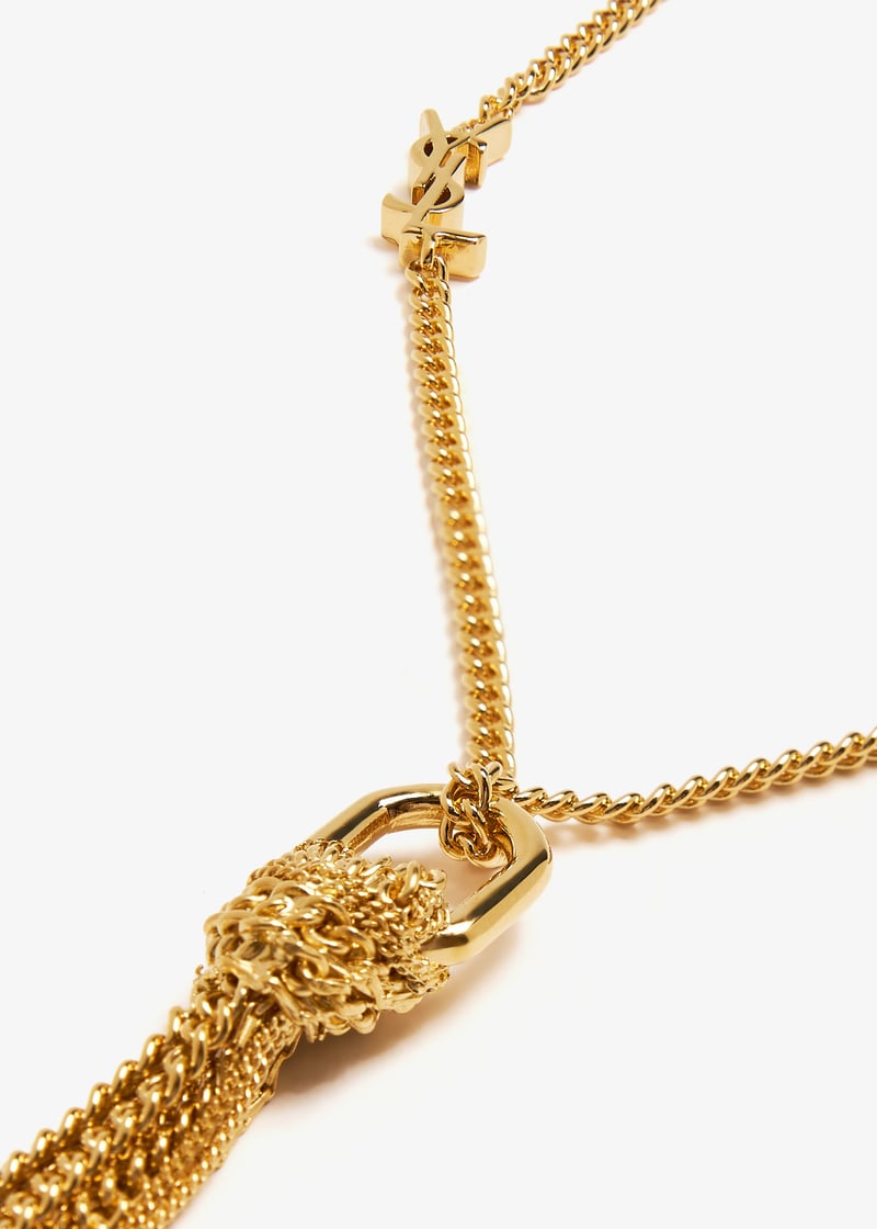【関税込み】saint laurent CASSANDRE' TASSEL NECKLACE Saint Laurent Cassandre tassel necklace for Women - Gold in