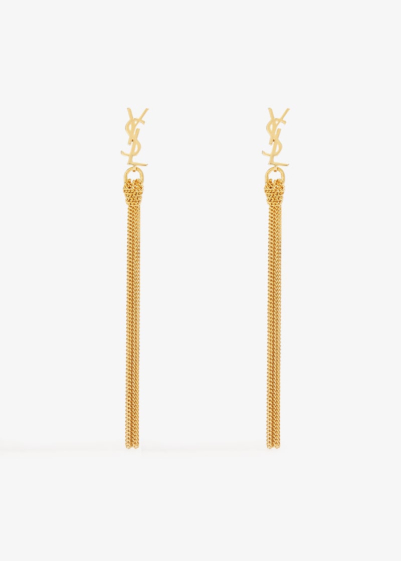 Saint Laurent Cassandre tassel earrings for Women - Gold in